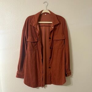 Rust Colored Corduroy Shirt Jacket